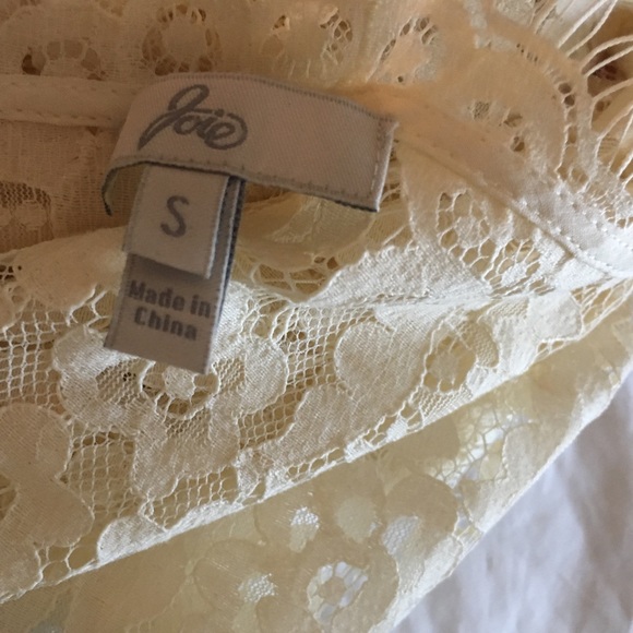 NEW Joie Addison Scalloped Lace Cream Top - Picture 5 of 7